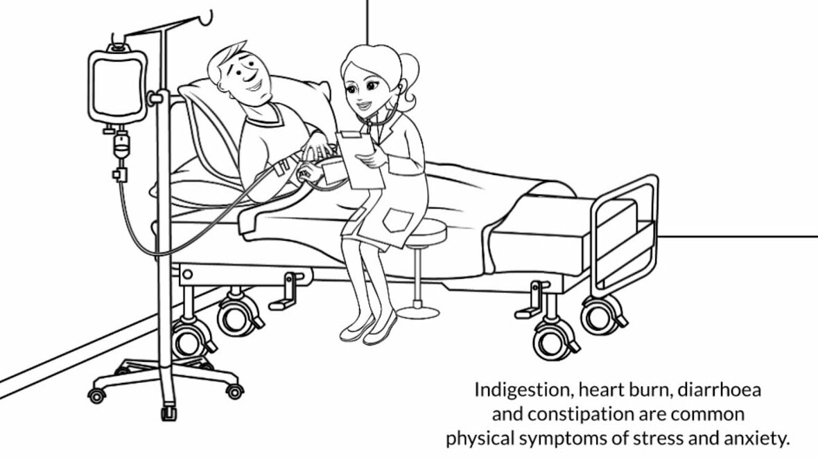 Man in hospital with digestive problems